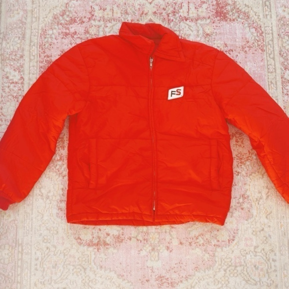 Swingster, Men’s Vintage Red Puffer Jacket with FS Logo